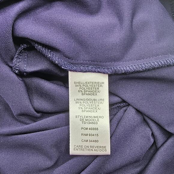 Trina Turk Womans size S Slit Sleeve Blouson Mini Dress in Purple Short Sleeve - Picture 7 of 8